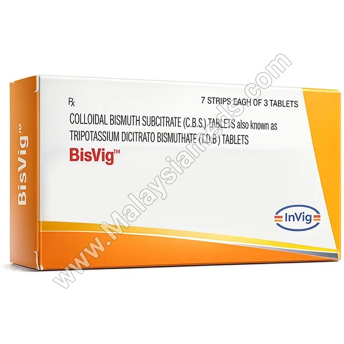 Bisvig 120 mg Tablet (Collodial Bismuth Subcitrate)